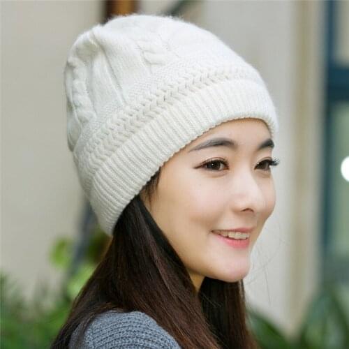 Middle-aged and elderly rabbit fur mother hat autumn and winter ladies knitted woolen old hat thick middle-aged warm hat