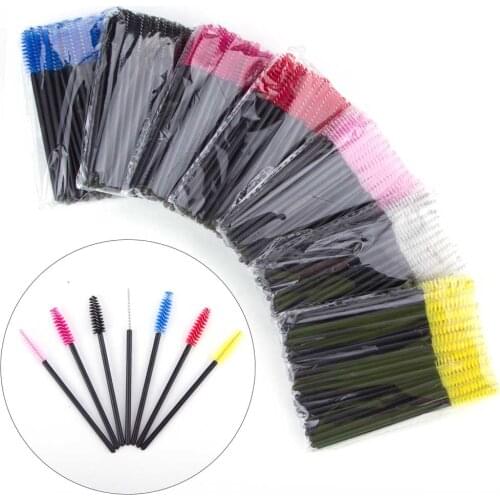 50Pcs/Pack Disposable Eyelash Brush Comb Mascara Wands Eye Lashes Extension Applicator Spoolers Famale Makeup Tools Accessories