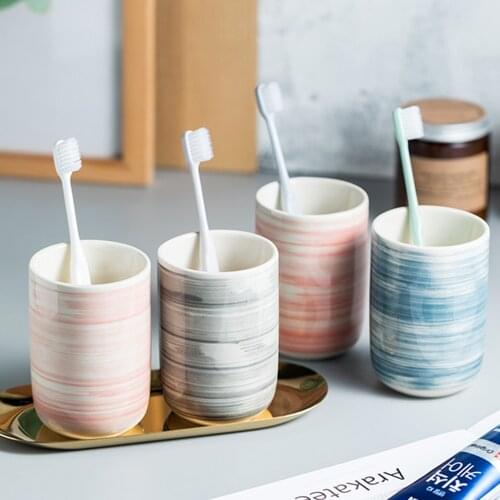 Light Luxury Toothbrushing Cups Ceramic Gargle Cup Home Hotel Bathroom Couple Tumblers Washing Accessory Mouthwash Mug