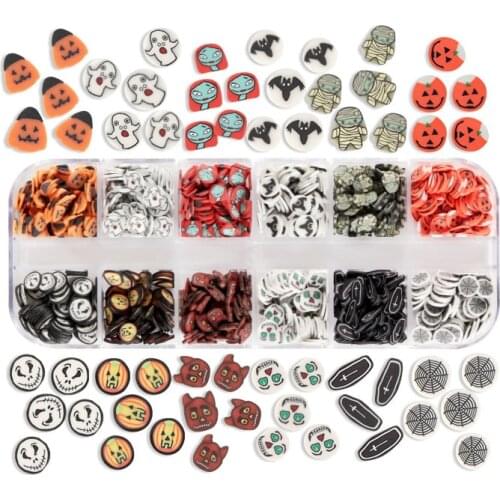 Halloween Polymer Clay Slices UV Resin Jewelry DIY Nail Design Creepy Cute Embellishments for Resin Shaker DIY Shaker Making