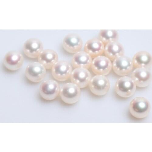 3A natural white pink purple half hole Round shape Loose Pearl 2.5mm 7mm 10mm High gloss Pop style Freshwater Pearl