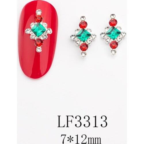 10 Pieces Mixed Design Shiny 3D Nail Art Decorations Crystal Metal Alloy Glass Diamonds DIY Jewelry