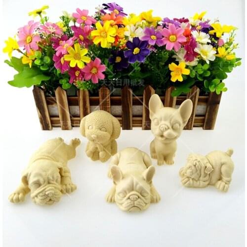 3D Dog Mold Silicone Molds Fondant Moulds Resin Clay Soap Candle Mold Polymer Clay Candy Chocolate Moulds