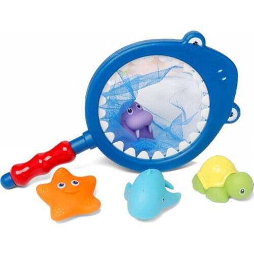 4Pcs/Set Fishing Toys Cat Fish Cartoon Animal Water Toy Bathroom Crreative Soft Water Spray Bath Toys For Baby