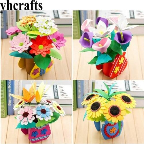 4PCS/LOT.4 design,Sunflower Rose Calla flower craft kits Kindergarten craft diy Early learning educational toys Home decoration
