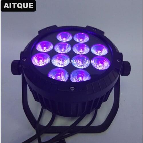 8lot Led rgbwa uv dmx par waterproof 12x18w 6 in 1 led par dmx rgbwa uv led flat par light