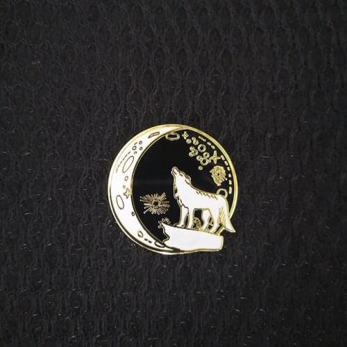 To The Moon And Back Brooch Wolf I love you Enamel Pin lovely addition to your jackets or backpacks