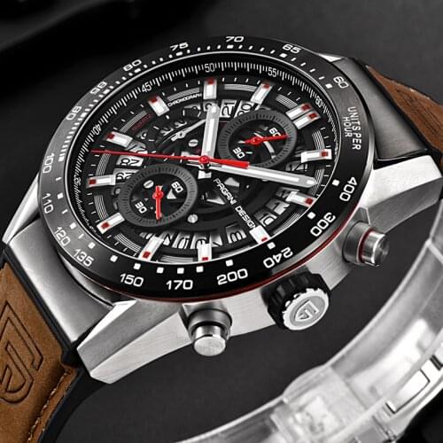 PAGANI DESIGN Fashion Sports Mens Watches Quartz Business Watch men Chronograph Silicone strap Waterproof Wrist Watch Top Brand