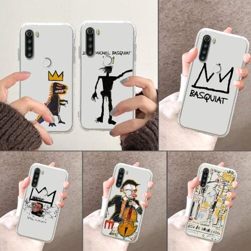 Art Jean Michel Basquiat Phone Case For Xiaomi Redmi Note 7 7A 8 8T 9 9A 9S 10 K30 Pro Ultra transparent painting shell trend