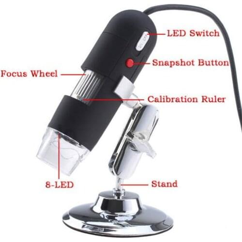 800X 2MP USB Adjustable Digital Microscope Camera Magnifier with 8 LED Light illuminator & Stand Holder For children Gift