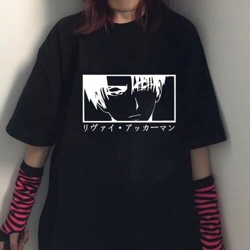 Japanese Anime Attack on Titan T Shirt Men Funny Cartoon T-shirt Casual Cool Streetwear Tshirt Couple Hip Hop Top Tee Male