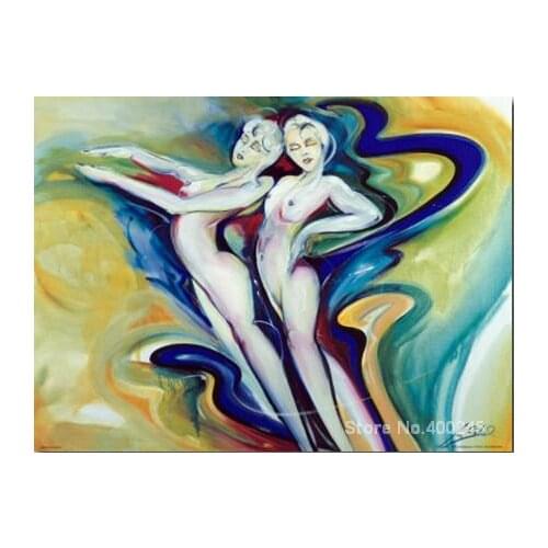 Nude Twins oil paintings for Living room Modern abstract art Handmade High quality
