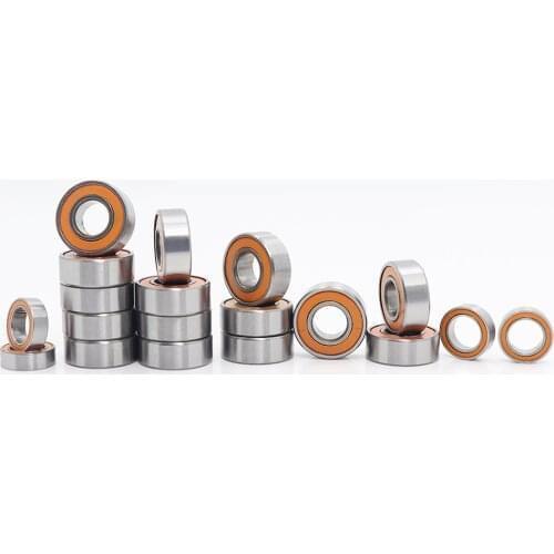 19 Pcs Traxxas RC Ball Bearing Set For Daker Slash Pro 2WD OBA ( # 58034-2 ) 5x11x4 mm 15 PC , 5x8x2.5 mm 4PC Orange Bearings