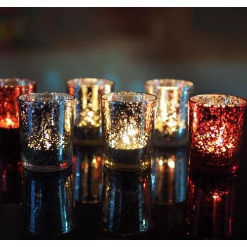 Creative Mosaic Glass Tealight Votive Candle Holder for Wedding Party Bar Restaurant Desk Ornament Home Decor