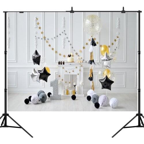 Lyavshi Chic Wall Balloons Number 1st Birthday Baby Photography Backdrops Photographic Backgrounds For Photo Studio