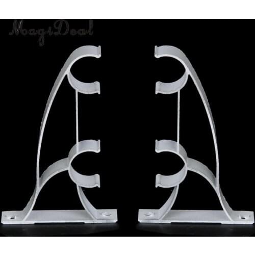 MagiDeal High Quality White 2Pcs Metal Double Curtain Drapery Rod Bracket fits 25mm Drape Rods Iron Curtain Bracket Holder Acce
