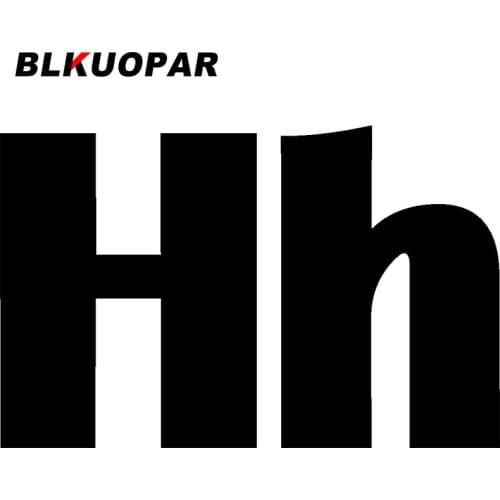 BLKUOPAR Letter Hh Car Stickers Motorcycle Decals Bumper Street Signs RV Vehicle DIY Vinyl Car Wrap Car Door Protector JDM