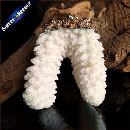 Natural Stone Raw White Coral Pendant Necklace Druzy Drusy Elestial Skeletal Cluster Specimen Fit Jewelry Making AA328