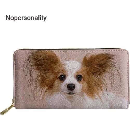 Nopersonality Cute Dog Animal Print Wallet Women Long PU Purse Luxury Ladies Girls Storage Money Bag Bank Card Holder Case