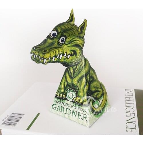 Optical Illusions Green Dragon Ornaments Folding Cute Mini 3D Paper Model Papercraft DIY Kids Adult Handmade Craft Toys ER-075