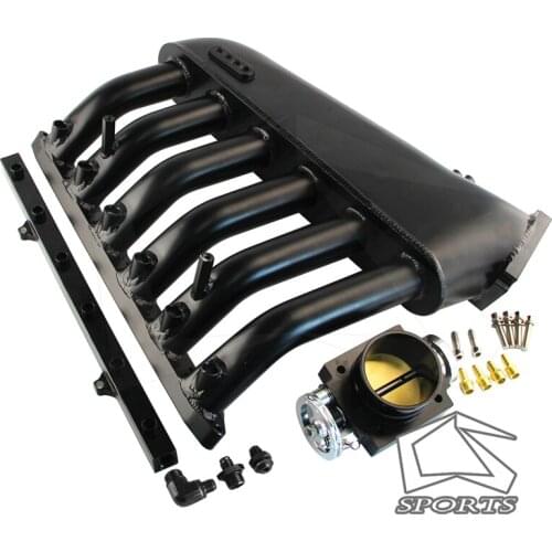 Fits For B*MW E*36 E*46 M*50 M*52 325*i 328*i Intake Manifold +Throttle body+ Fuel Rail Kit Black