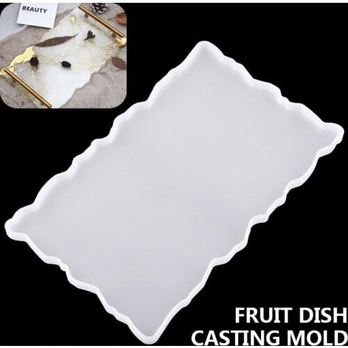 DIY Crafts Tableware Serving Plates Resin Coasters Fruit Dish Casting Making Mold Silicone Agate Epoxy Resin Mould