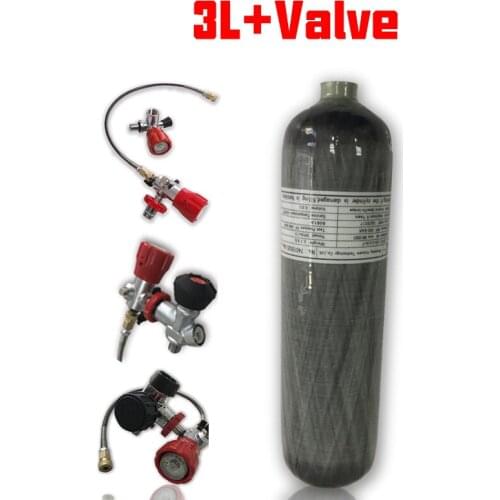 Pcp Air Gun Tank 3L 300Bar /4500Psi Carbon Fiber Cylinder Diving Scuba Bottle Paintball Tank & Multiple Species Valve