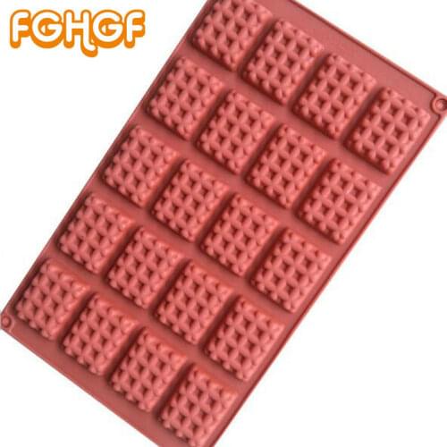 Handmade Rectangle Waffle Biscuit Shaped Resin Key Charms Silicone Mold DIY Dessert Kitchen Baking Mould Tool
