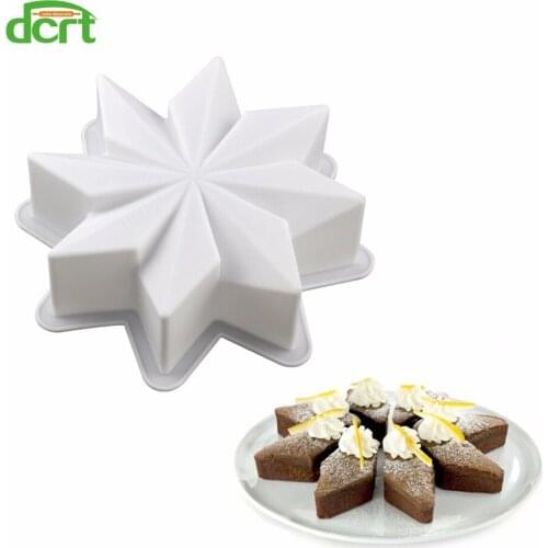 Eight Pointed Star Shaped Silicone Mold Cake Decorating Tool DIY Chocolate Brownie Dessert Cake Mould For Baking