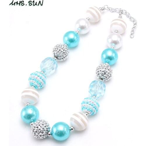 MHS.SUN New Design Girls Kids Bubblegum Necklace Fashion Chunky Bubblegum Necklace For Child Toddler Party Jewelry Gifts 1PC