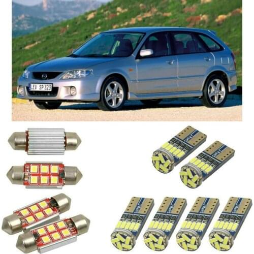 Interior led Car lights For Mazda 323 fp mk6 bj hatchback 323 s mk6 bj sedan bulbs for cars License Plate Light 8pc