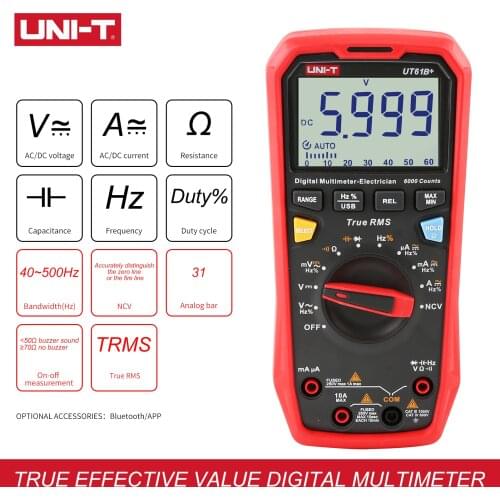 UNI-T UT61B+Digital Multimeter 1000V True RMS C/DC Voltage Current Resistance Capacitance Tester