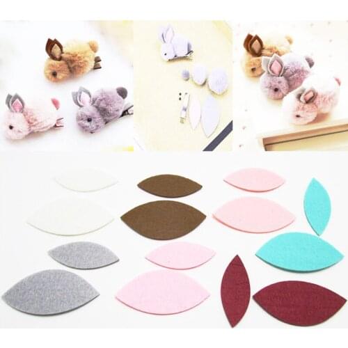 50 Pcs Ear Shape Felt Fabric DIY Crafts for Kids Handmade Felt Garland Flowers Animals toy Hair Clips Headwear Decor Accessories