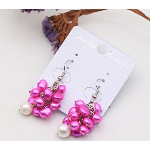 4-5mm AA Natural Pearls Earrings Grape Pearls Drop Dangle Earrings 5 pairs/lot Free Shipping ER003