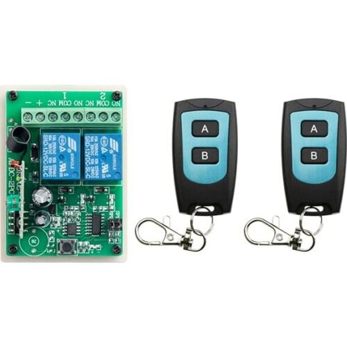 DC 12V 2CH Learning Code Wireless Remote Control Switch System teleswitch 1* Receivers and 2*Transmitter applicance garage door