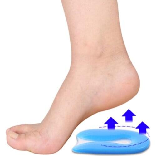 2 Pcs Foot Pain Silicone Gel U-Shape Plantar Fasciitis Heel Protector Heel Spur Cushion Pad Shoe Inserts Insole For Men Women