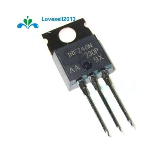 2 Pcs IRFZ46N IRFZ46 TO-220 N-Channel 53A 55V Transistor MOSFET