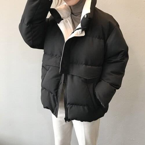 2021 Winter Padded Jacket Women Warm New Fasion Streetwear Zipper Straight 3 Solid Color Padded Coat Warm Female Parks Clothing