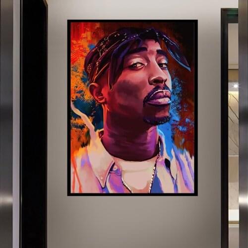 Abstract Graffiti Pop Singer Tupac Canvas Art Decorative Painting Posters Prints Wall Art Pictures for Living Room Decor