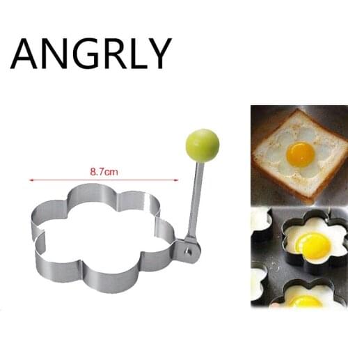 ANGRLY Stainless Steel Omelette Mould Device Love Surprise Eggs Ring Model Heart Shape Mold Styling Tools Ferramentas Candy