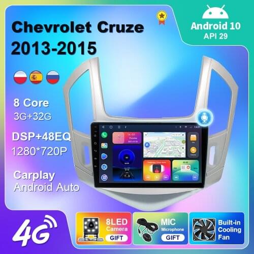 Car Radio For Chevrolet Cruze 2012 2013 2014 2015 4G WIFI Carplay Android Auto Multimedia Video Player Navigation GPS Android 10