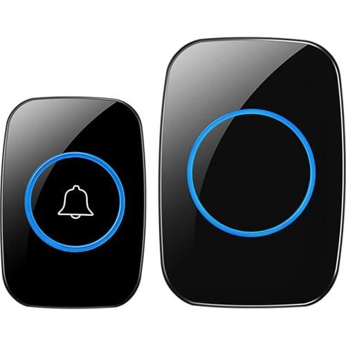 Wireless Door Bell IP44 Waterproof Smart Doorbell with Receiver and Transmitter US