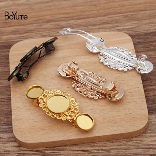 BoYuTe Custom Made (100 Pieces/Lot) Fit 12MM 16MM Cabochon Hairpin Base Handmade Diy Jewelry Accessories Wholesale