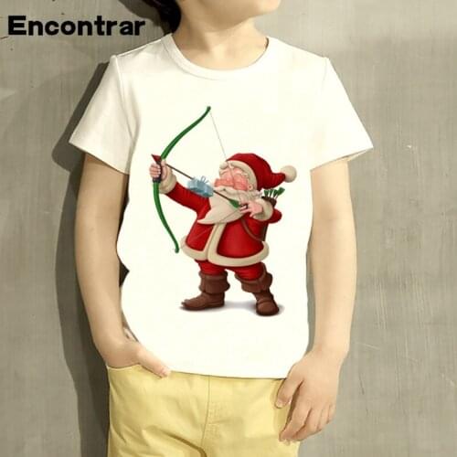 Kids Funny Dabbing Santa Design T Shirt Boys/Girls Great Casual Short Sleeve Tops Children Cute T-Shirt,HKP5112