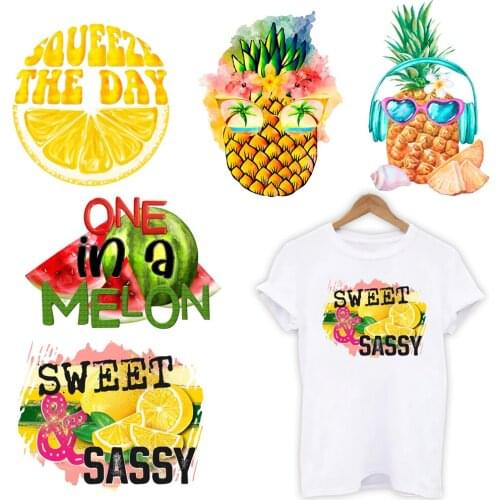 DIY Cartoon Fruit Heat Transfer Sticker For Vogue Girl Clothing Patch 1 Piece. T51