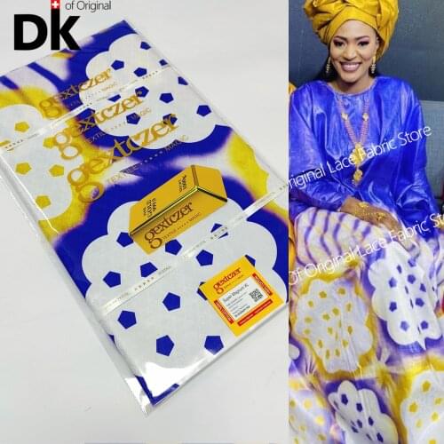 Factory Outlet !!! 5 Yards Keep Shining Printing Bazin Riche Original African Bazin Riche Tissu Dentelle Lace Fabric Nigeria Sew