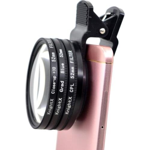 KnightX Camera filter 52MM densidad neutra ND star 4X 6X line Special Effects macro lens for smartphone cellphone mobile android