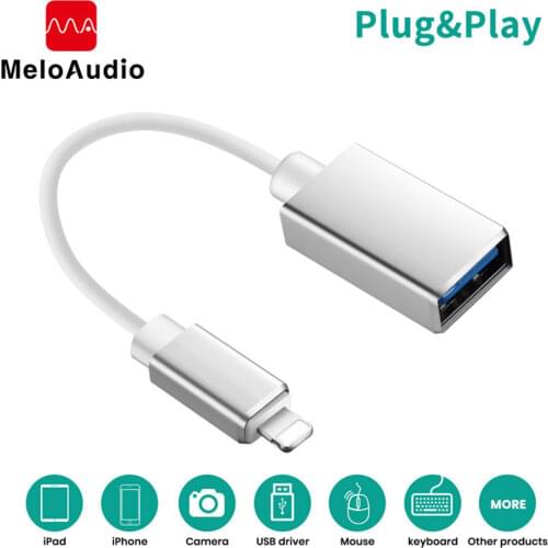 MeloAudio for Lightning OTG Adapter Cable, to USB, Male to Female,for iPhone/iPad/iPod MIDI Electric Piano Keyboard AMP DAC