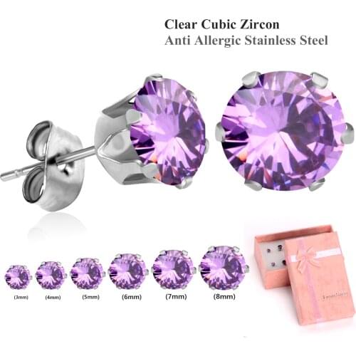 LUXUKISSKIDS 6 Pairs/Box Women/kids Small Stud Earrings Stainless Steel Zircon Christmas Earrings Set Fashion Jewelry pendientes