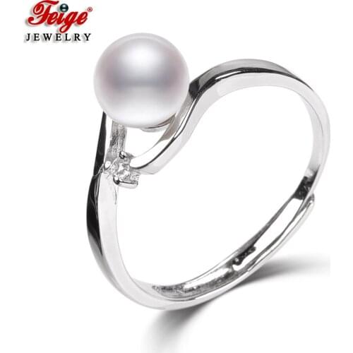 Trendy Design Natural Freshwater Cultured Pearl Rings for Women Fine Jewelry Finger Rings Gifts Dropshipping FEIGE